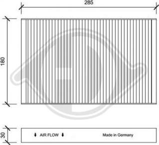 Diederichs DCI1195 - Filtrs, Salona telpas gaiss adetalas.lv