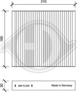 Diederichs DCI1146 - Filtrs, Salona telpas gaiss adetalas.lv