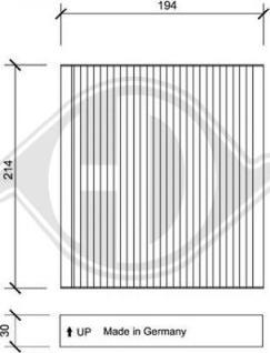 Diederichs DCI1143 - Filtrs, Salona telpas gaiss adetalas.lv