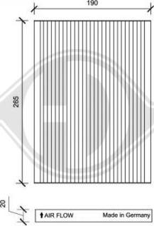 Diederichs DCI1153 - Filtrs, Salona telpas gaiss adetalas.lv