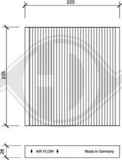 Diederichs DCI1106 - Filtrs, Salona telpas gaiss adetalas.lv