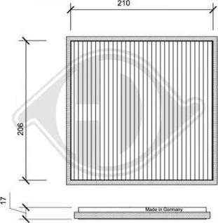 Diederichs DCI1101 - Filtrs, Salona telpas gaiss adetalas.lv