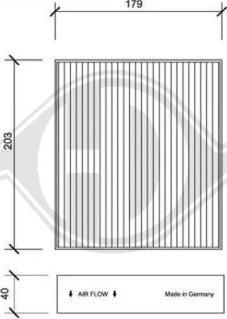 Diederichs DCI1124 - Filtrs, Salona telpas gaiss adetalas.lv