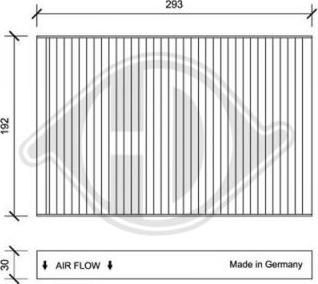 Diederichs DCI1170 - Filtrs, Salona telpas gaiss adetalas.lv