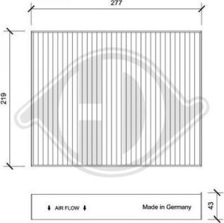 Diederichs DCI1207 - Filtrs, Salona telpas gaiss adetalas.lv