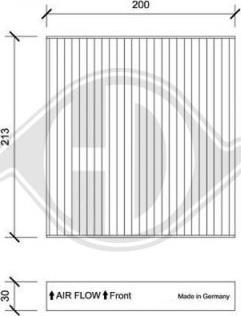 Diederichs DCI1222 - Filtrs, Salona telpas gaiss adetalas.lv