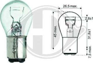 Diederichs LID10051 - Kvēlspuldze, Bremžu signāla / Aizm. lukturi adetalas.lv