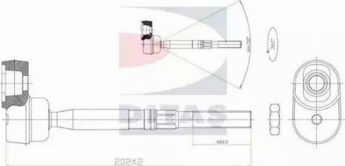 Ditas A2-5406 - Aksiālais šarnīrs, Stūres šķērsstiepnis adetalas.lv