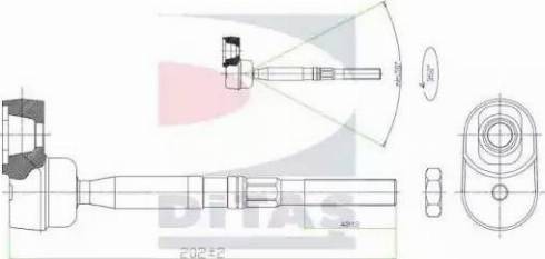 Ditas A2-5408 - Aksiālais šarnīrs, Stūres šķērsstiepnis adetalas.lv