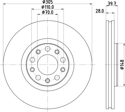 DON PCD22852 - Bremžu diski adetalas.lv