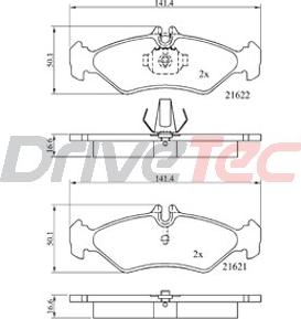 DriveTec DPAD1595 - Bremžu uzliku kompl., Disku bremzes adetalas.lv