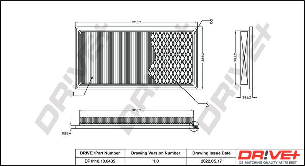 Dr!ve+ DP1110.10.0435 - Gaisa filtrs adetalas.lv