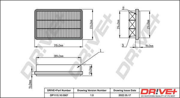 Dr!ve+ DP1110.10.0567 - Gaisa filtrs adetalas.lv