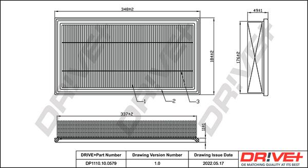 Dr!ve+ DP1110.10.0579 - Gaisa filtrs adetalas.lv