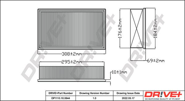 Dr!ve+ DP1110.10.0644 - Gaisa filtrs adetalas.lv