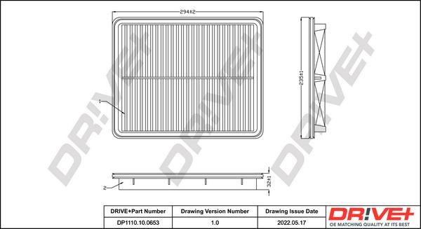 Dr!ve+ DP1110.10.0653 - Gaisa filtrs adetalas.lv