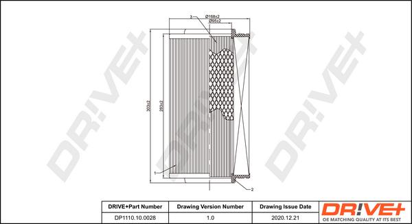 Dr!ve+ DP1110.10.0028 - Gaisa filtrs adetalas.lv