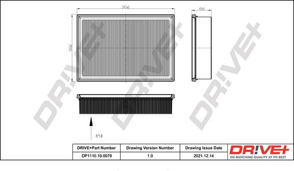 Dr!ve+ DP1110.10.0079 - Gaisa filtrs adetalas.lv