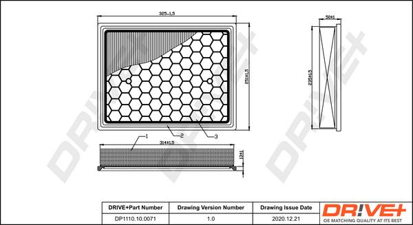 Dr!ve+ DP1110.10.0071 - Gaisa filtrs adetalas.lv