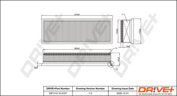 Dr!ve+ DP1110.10.0107 - Gaisa filtrs adetalas.lv