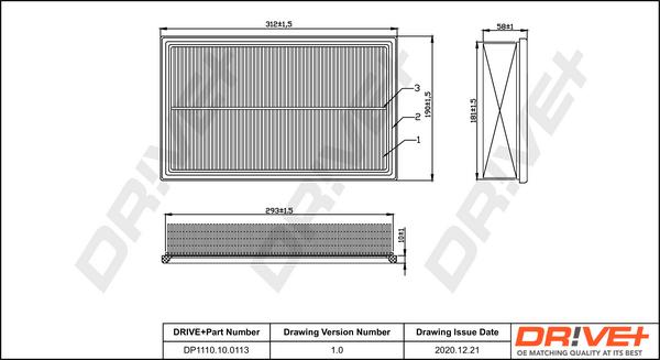 Dr!ve+ DP1110.10.0113 - Gaisa filtrs adetalas.lv