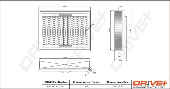 Dr!ve+ DP1110.10.0354 - Gaisa filtrs adetalas.lv