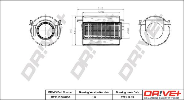 Dr!ve+ DP1110.10.0258 - Gaisa filtrs adetalas.lv