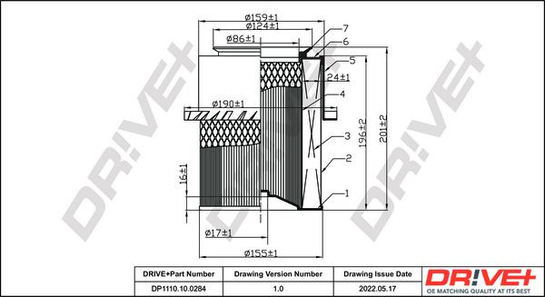 Dr!ve+ DP1110.10.0284 - Gaisa filtrs adetalas.lv