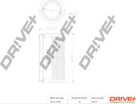 Dr!ve+ DP1110.10.0746 - Gaisa filtrs adetalas.lv