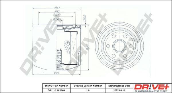 Dr!ve+ DP1110.11.0264 - Eļļas filtrs adetalas.lv