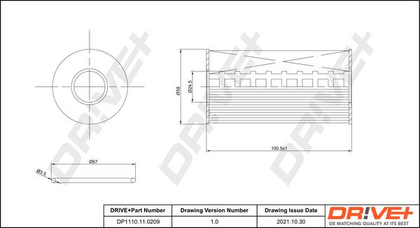 Dr!ve+ DP1110.11.0209 - Eļļas filtrs adetalas.lv