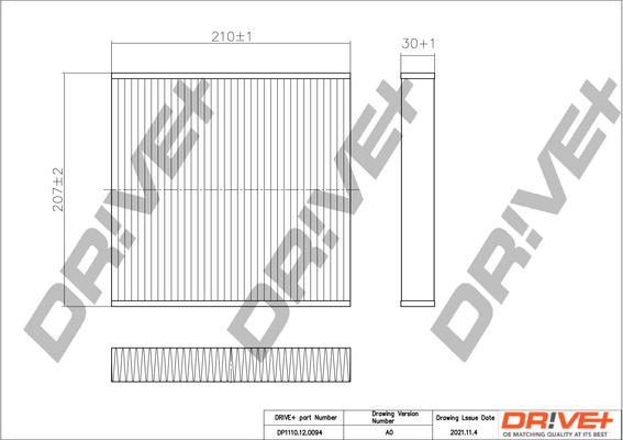 Dr!ve+ DP1110.12.0094 - Filtrs, Salona telpas gaiss adetalas.lv