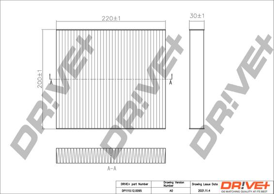 Dr!ve+ DP1110.12.0095 - Filtrs, Salona telpas gaiss adetalas.lv