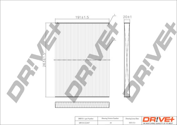 Dr!ve+ DP1110.12.0057 - Filtrs, Salona telpas gaiss adetalas.lv