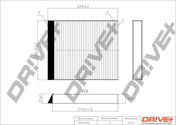 Dr!ve+ DP1110.12.0024 - Filtrs, Salona telpas gaiss adetalas.lv