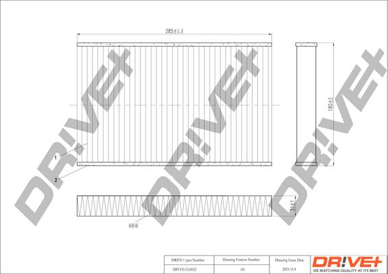 Dr!ve+ DP1110.12.0022 - Filtrs, Salona telpas gaiss adetalas.lv