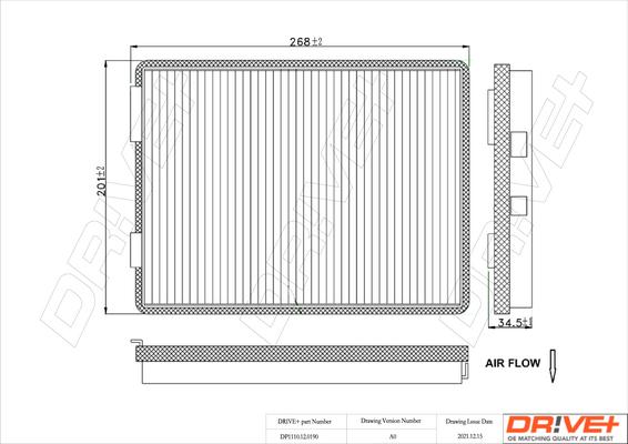 Dr!ve+ DP1110.12.0190 - Filtrs, Salona telpas gaiss adetalas.lv