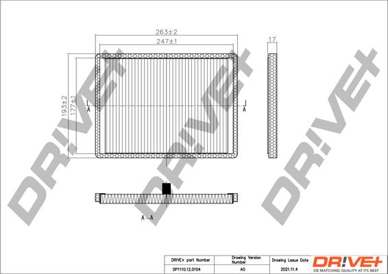 Dr!ve+ DP1110.12.0104 - Filtrs, Salona telpas gaiss adetalas.lv