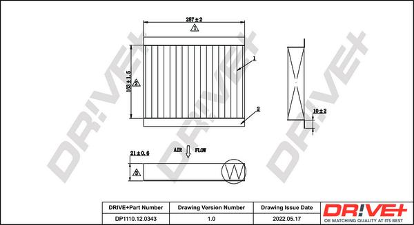 Dr!ve+ DP1110.12.0343 - Filtrs, Salona telpas gaiss adetalas.lv