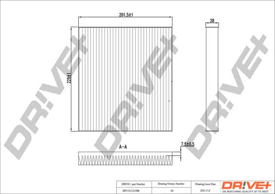 Dr!ve+ DP1110.12.0388 - Filtrs, Salona telpas gaiss adetalas.lv