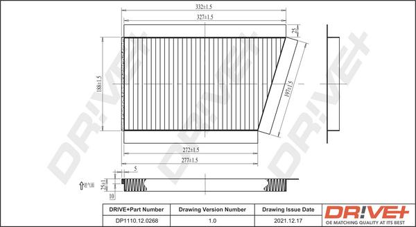 Dr!ve+ DP1110.12.0268 - Filtrs, Salona telpas gaiss adetalas.lv