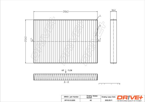 Dr!ve+ DP1110.12.0205 - Filtrs, Salona telpas gaiss adetalas.lv