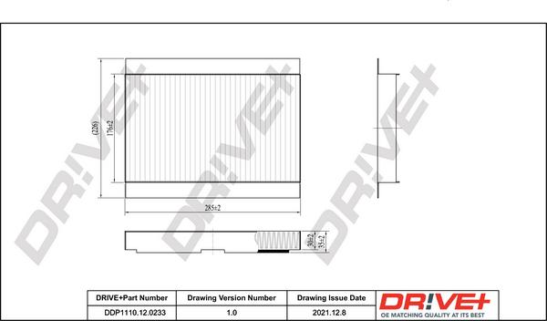 Dr!ve+ DP1110.12.0233 - Filtrs, Salona telpas gaiss adetalas.lv