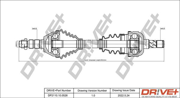 Dr!ve+ DP2110.10.0526 - Piedziņas vārpsta adetalas.lv