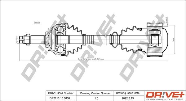 Dr!ve+ DP2110.10.0006 - Piedziņas vārpsta adetalas.lv