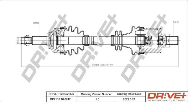 Dr!ve+ DP2110.10.0747 - Piedziņas vārpsta adetalas.lv