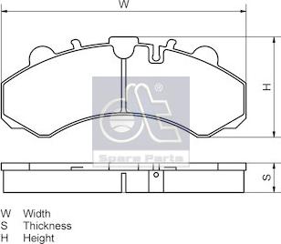 DT Spare Parts 7.92614 - Bremžu uzliku kompl., Disku bremzes adetalas.lv