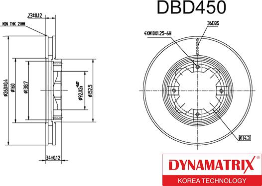 Dynamatrix DBD450 - Bremžu diski adetalas.lv