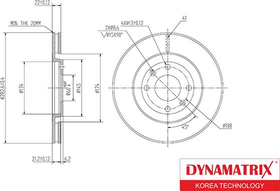 Dynamatrix DBD489 - Bremžu diski adetalas.lv