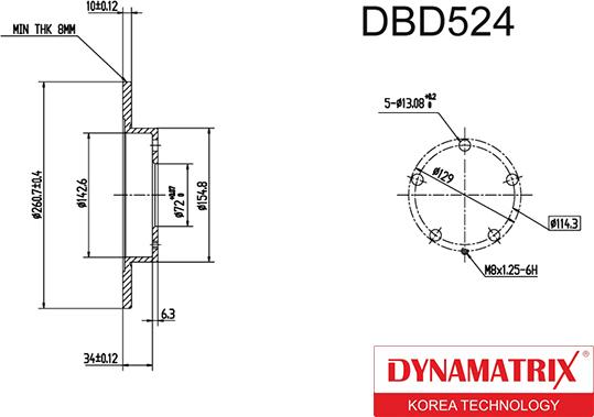 Dynamatrix DBD524 - Bremžu diski adetalas.lv